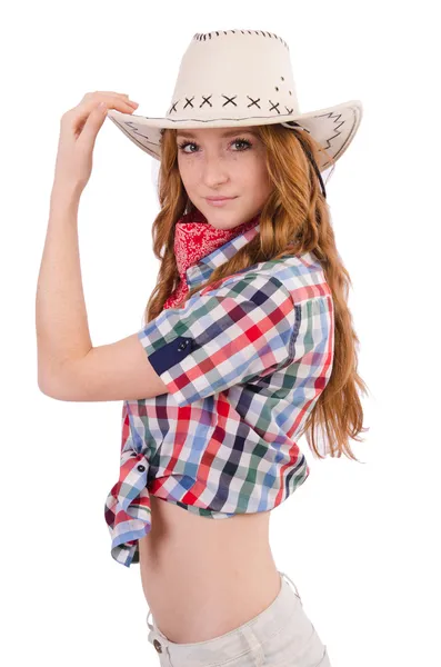 Kızıl saçlı cowgirl — Stok fotoğraf