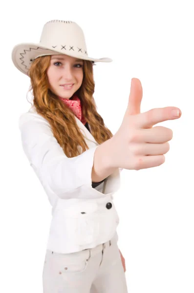 Jonge gericht cowgirl — Stockfoto