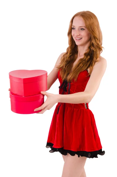 Chica joven en vestido rojo —  Fotos de Stock