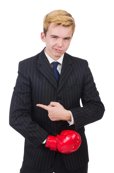 Divertido boxeador hombre de negocios —  Fotos de Stock