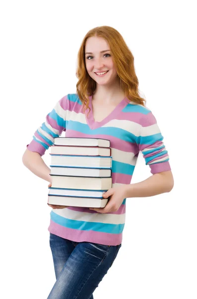 Jonge student met boeken — Stockfoto