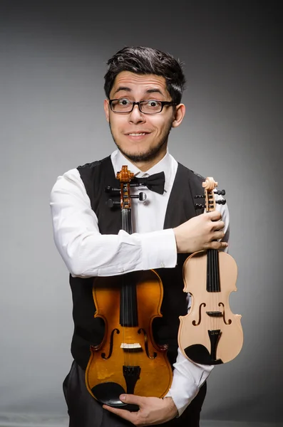 Violinista con violino — Foto Stock