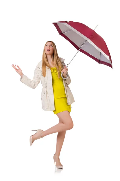 Frau mit Regenschirm — Stockfoto