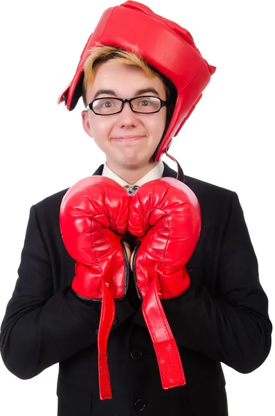 Joven hombre de negocios boxeador — Foto de Stock