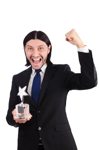 Empresario con premio estrella — Foto de Stock