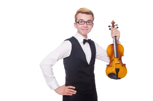 Funny violin player — Stock Photo, Image