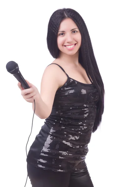 Genç kadın şarkıcı — Stok fotoğraf