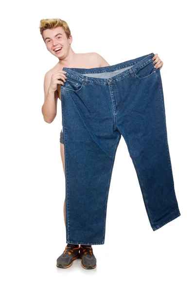 Funny man with trousers — Stock Photo, Image