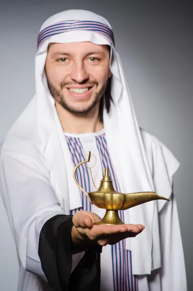 Arabische met lamp — Stockfoto