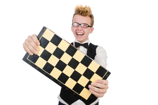 Jogador de xadrez engraçado — Fotografia de Stock