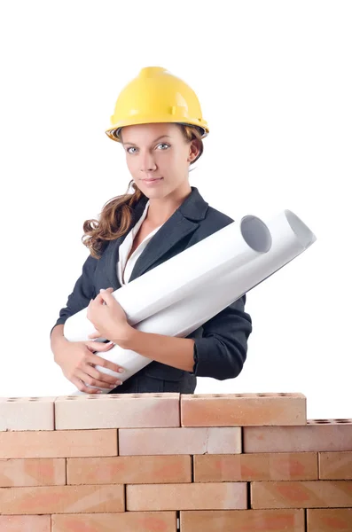 Woman construction worker — Stock Photo, Image