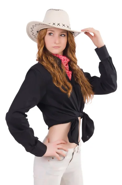 Redhead cowgirl — Stock Photo, Image