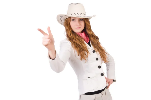 Kızıl saçlı cowgirl — Stok fotoğraf