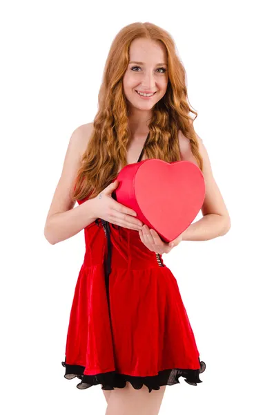 Redhead girl with crown — Stock Photo, Image