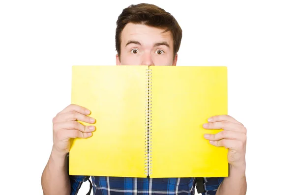 Jovem estudante com livro — Fotografia de Stock