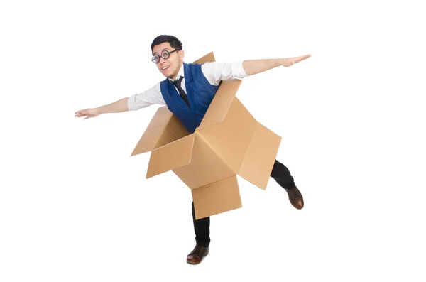 Man in thinking outside the box — Stock Photo, Image