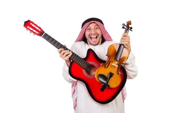 Arabische musicus met viool en gitaar — Stockfoto