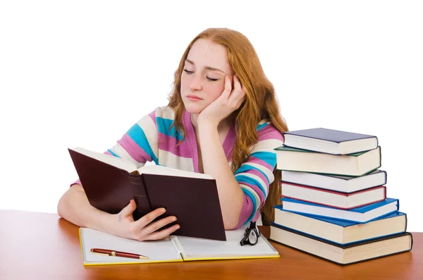 Jonge student met boeken — Stockfoto