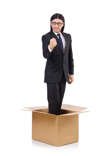 Businessman in thinking out of box — Stock Photo, Image