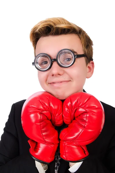 Joven hombre de negocios boxeador — Foto de Stock