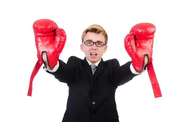 Young businessman boxer — Stock Photo, Image