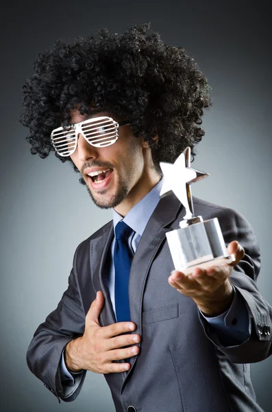 Homem recebendo prêmio estrela — Fotografia de Stock