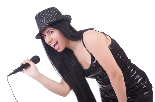 Joven cantante femenina — Foto de Stock