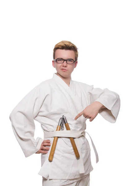 Wojownik karate śmieszne — Zdjęcie stockowe