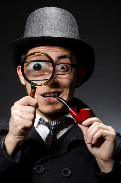 Detective with pipe — Stock Photo, Image