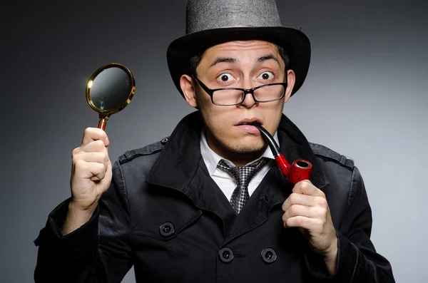 Detective with pipe — Stock Photo, Image