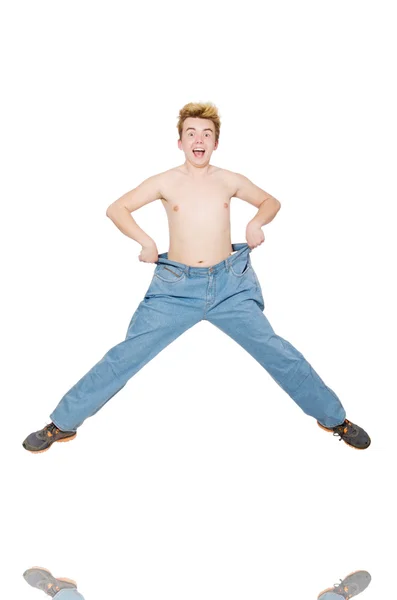 Zabawny człowiek z spodnie — Zdjęcie stockowe