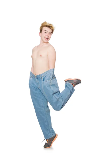 Homem engraçado com calças — Fotografia de Stock