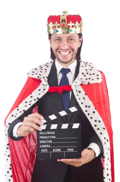 Rey hombre de negocios con tablero de cine — Foto de Stock