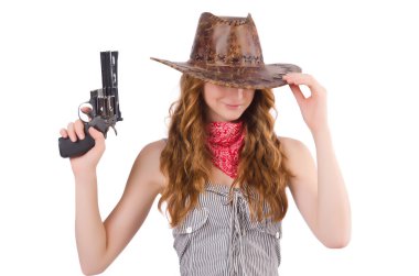 Kadın gangster silahla