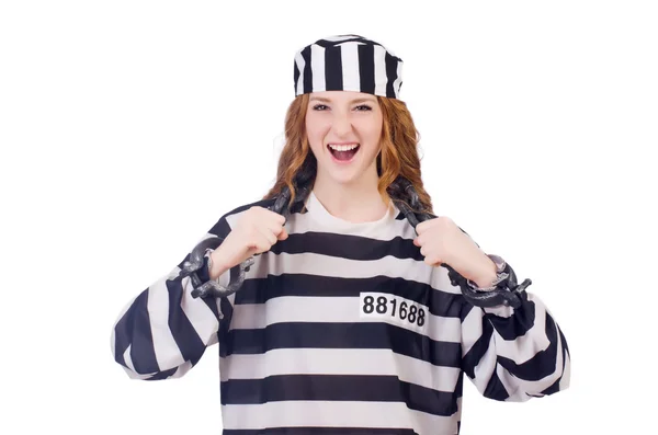 Prisionero en uniforme a rayas — Foto de Stock