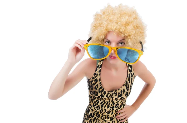 Komik kadın güneş gözlüğü — Stok fotoğraf