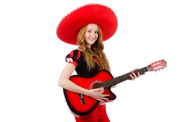 Mujer guitarrista — Foto de Stock