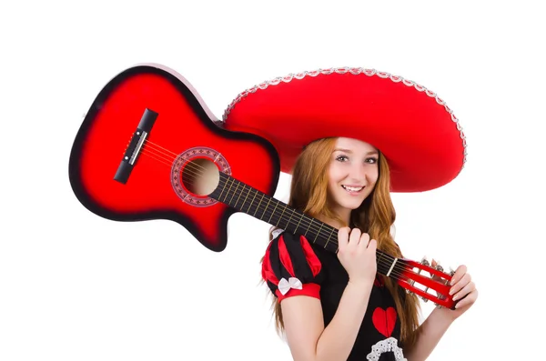 Woman guitar player — Stock Photo, Image