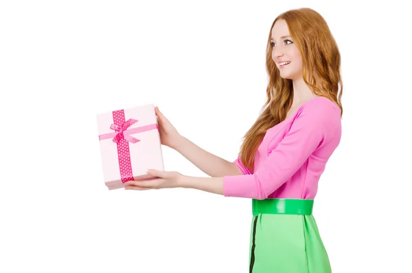 Woman with christmas shopping — Stock Photo, Image