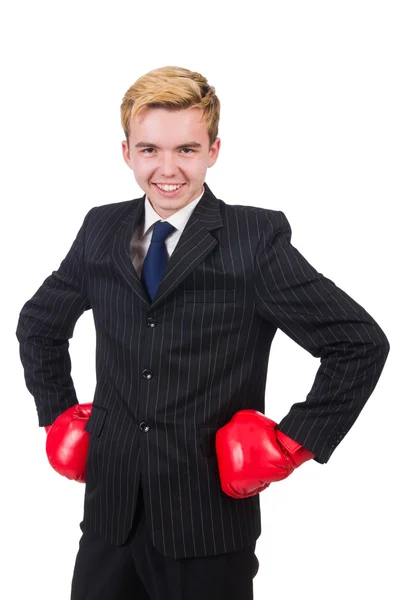 Divertido boxeador hombre de negocios — Foto de Stock