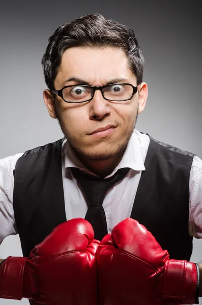 Divertido boxeador hombre de negocios —  Fotos de Stock