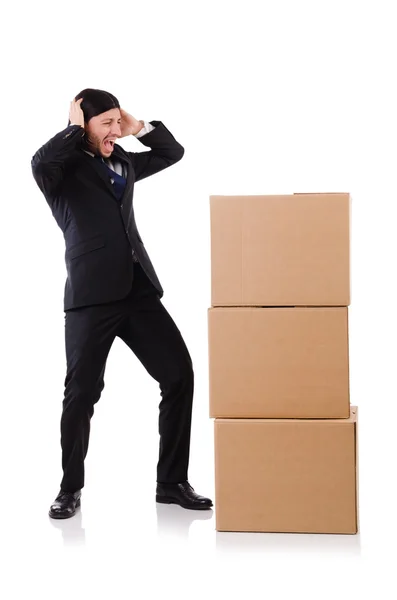Hombre con cajas — Foto de Stock