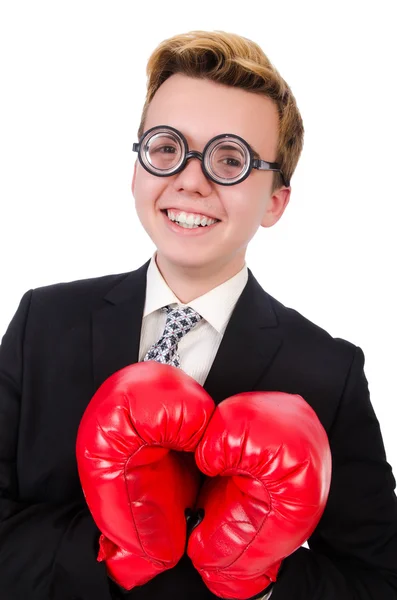 Joven hombre de negocios boxeador —  Fotos de Stock