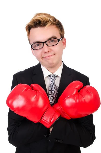 Joven hombre de negocios boxeador — Foto de Stock