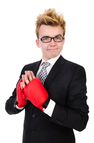 Joven hombre de negocios boxeador —  Fotos de Stock