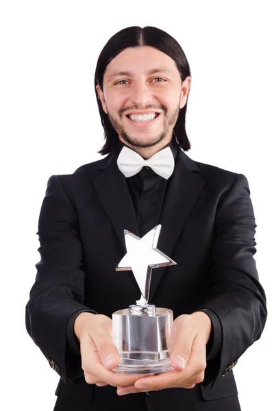 Empresario con premio estrella — Foto de Stock