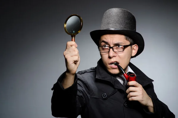 Detective with pipe — Stock Photo, Image