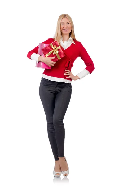 Mujer con compras de Navidad —  Fotos de Stock