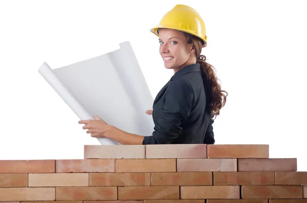 Woman construction worker — Stock Photo, Image