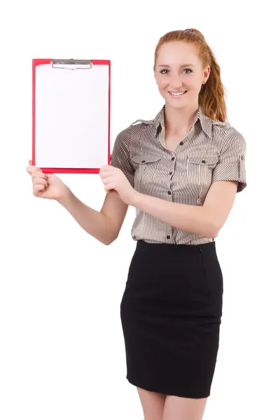 Businesswoman with binder — Stock Photo, Image